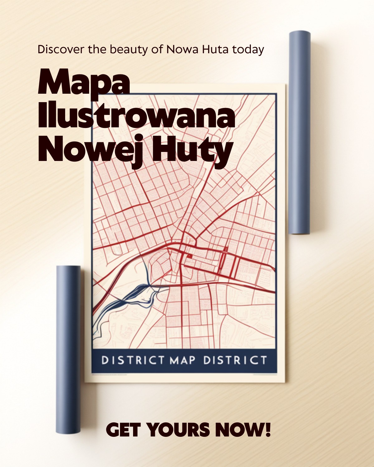 Ilustrowana mapa Nowej Huty
